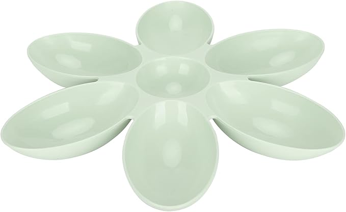 Multipurpose Cat Food Bowl Cat Food Bowl Flower Petals Shaped Cat Water Bowls Non Slip Food‑Grade Flower Petals Shaped 6 Grids Pet Feeding Bowl for Food and Water (Green)