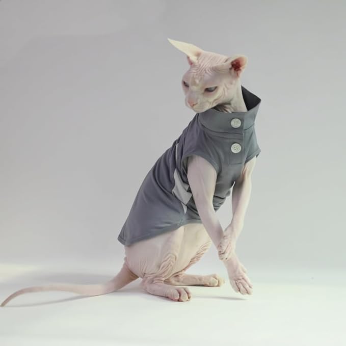 Sun-Protective Cooling Breathable UV-Blocking Shirt for Cats | Ultra-Lightweight & Stretchy Fit for Sphynx, Oriental Shorthair, Devon Rex, Abyssinian & Kittens (X-Small)
