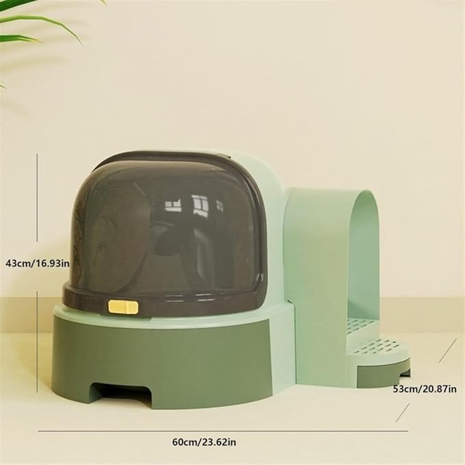 Pet Supplies, Extra Large Enclosed Cat Litter Box with Scoop, Splash-Proof Drawer Design(Brown)