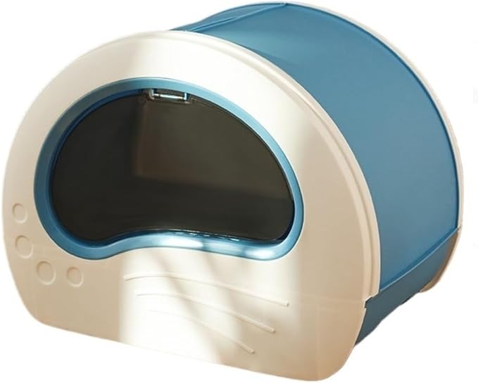Pet Supplies, Enclosed Cat Litter Box Large, Splash-Proof Control with Scoop & Drawer(Blue)