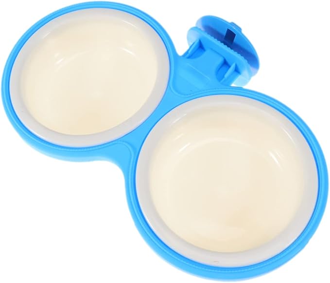 Sosoport 1pc Hanging Pet Double Bowls Dual Feeder for Cats and Dogs Convenient Design for Easy Feeding and Watering for Cage Use