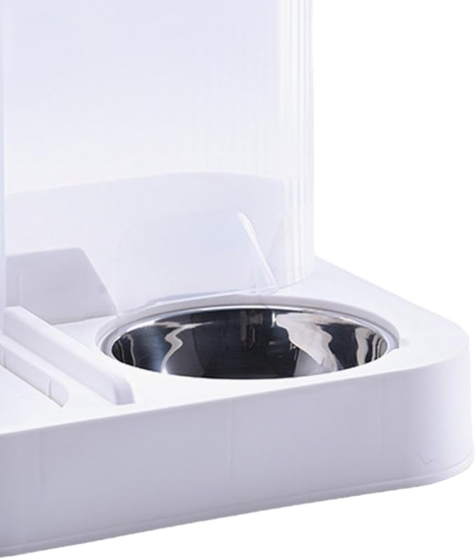 Pet Mealtime Solution: Automatic Feeder and Waterer Combo for Cats and Dogs, with Steel Bowl