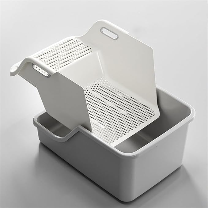 Pet Supplies, Extra Large Splash-Proof Cat Litter Box, Nonstick Semi-Enclosed Pet Toilet