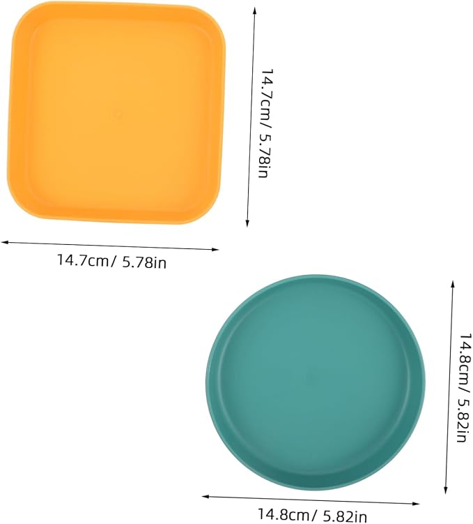 Kisangel 4pcs Multifunctional Pet Food Tray Cat Dog Bowls Shallow Plates for Wet Food Easy-Clean Square Cat Dishes