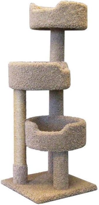 HomeStock Cat Tower with Beds - 30" x 29" x 54" - Scratching Post & Climbing Tree Beige/20 L x 20.5" W x 52" H