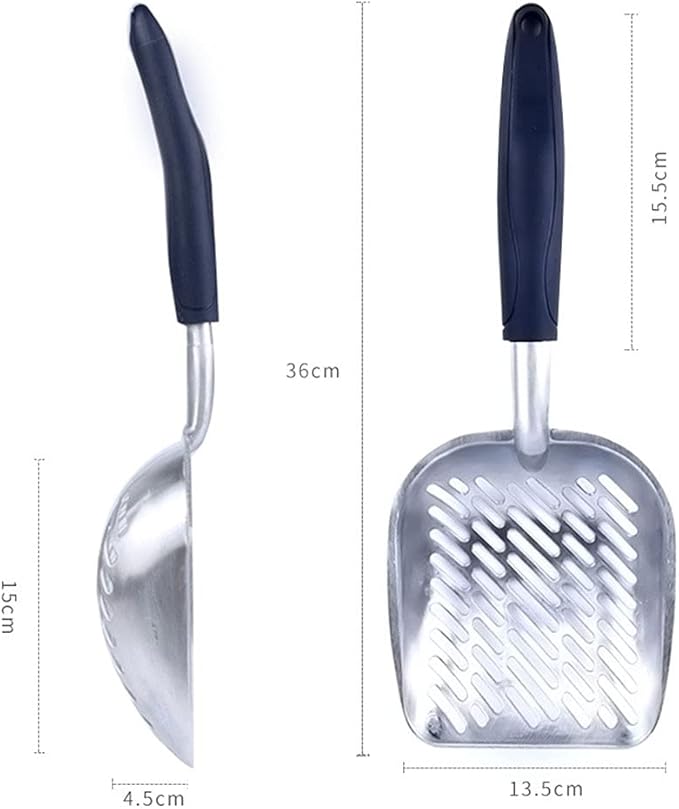 XTYPE Cat Litter Scoop Big Metal Litter Scoop for Kitty Sifter with Deep Shovel and Ergonomic Handle Made of Heavy Duty Solid Aluminum cat Litter Shovel (Color : A)