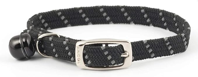Ancol Reflective All-Elastic Cat Collar Black
