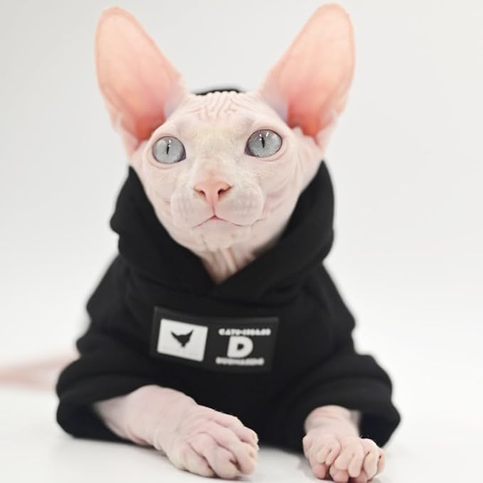 Sphynx Cat Apparel Kitty Clothes Autumn and Winter Hairless Cat Outfits Bald Cat Clothes for Devon Rex Cats, Cornish Cats (XX-Large)