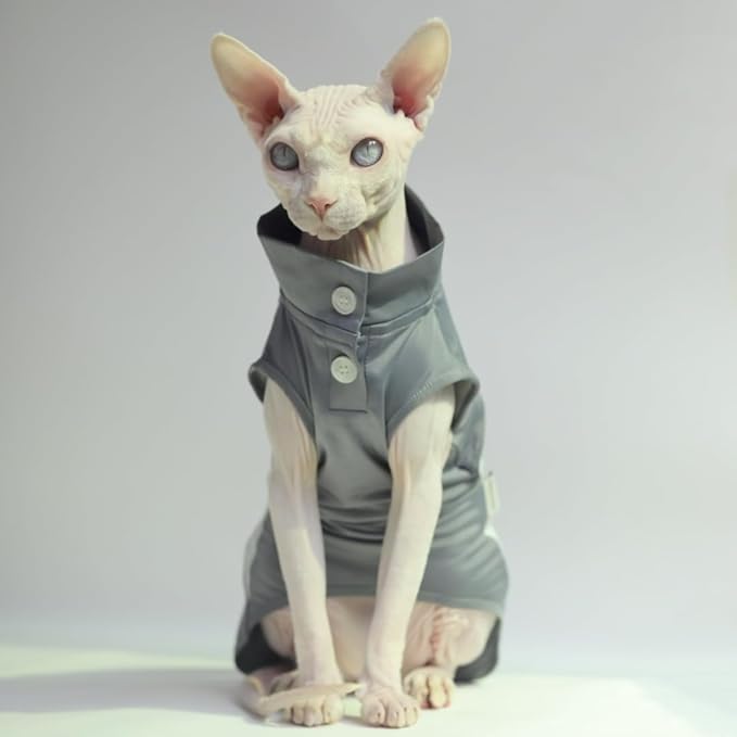 Sun-Protective Cooling Breathable UV-Blocking Shirt for Cats | Ultra-Lightweight & Stretchy Fit for Sphynx, Oriental Shorthair, Devon Rex, Abyssinian & Kittens (X-Small)