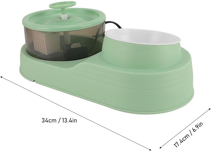 Cat Water Fountain and Food Bowl, Automatic Pet Water Dispenser with Cover, Cat Fountain Water Bowl Cat Feeding and Watering Supplies for Cats, Dogs, Multiple Pets