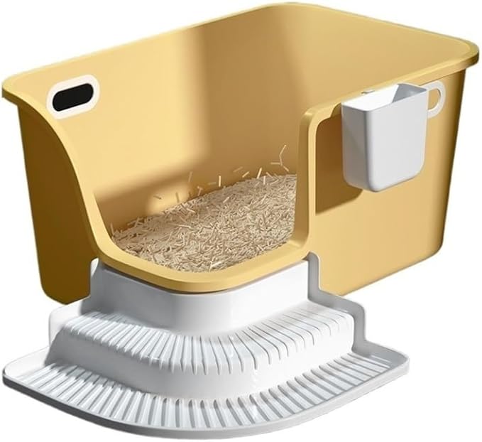 Pet Supplies, Large High Sided Cat Litter Box with Scoop, Leakproof & Easy Clean