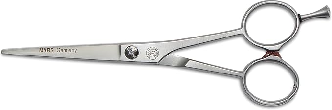 Mars Professional Ergonomic Stainless Steel Hair Cutting Shears with Fingerhook, Microserrated, 5.5" Length