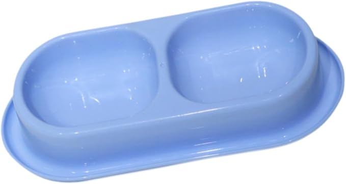 Cat Feed Bowl Drinking Feeding Dish Function Nonslip PP Material Easy to Clean Suitable for Cats Dogs, Blue