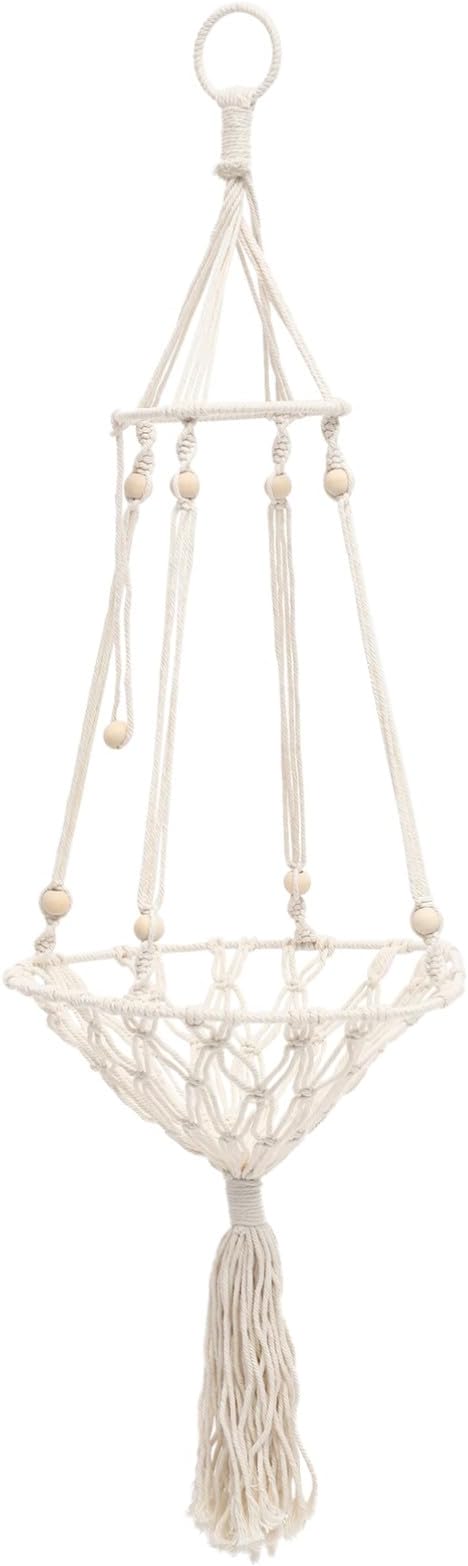 balacoo Macrame Cat Hammock Bed Handwoven Kitten Swing Comfortable Indoor Hanging Nest for Cats to 10 Lbs with 30cm Size Suitable for Home Pet Furniture