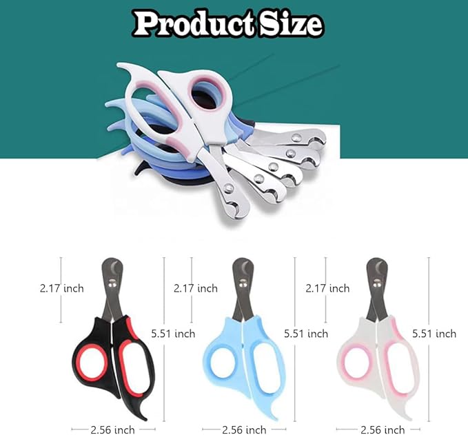 Pet Nail Clippers for Small Animals, Stainless Steel Cat Nail Trimmers with Non-Slip Handle, Safe & Sharp Claw Cutter for Puppies, Cats, Rabbits and Ferrets