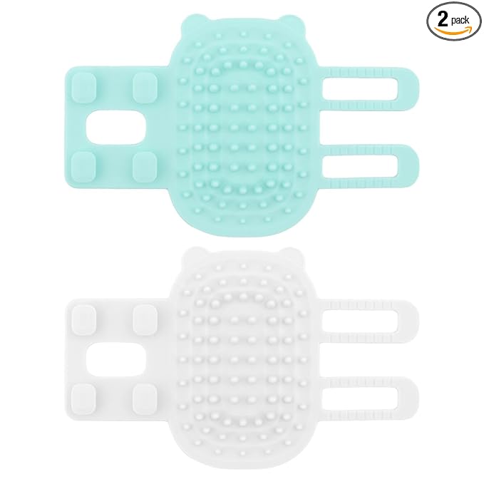 2 pcs Silicone Rubbing Corner Brush, Pet Itch Tool Back Scratcher for Dogs and Cats (White, Green, Size: 6.5x4.13inch)