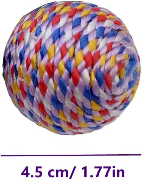 ISMARTEN 6 Pack Cat Toys Balls, 1.77" Yarn Pet Interactive Ball with Bell Inside, Kittens Chew Toys for Indoor Cats Kitty (Medium, Nylon)