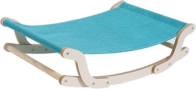 Cat Hammock, Wooden Cat Swing Bed, 2 in 1 Cat Rocking Chair and Hammocks, Modern Pet Furniture for Small to Medium Size Cat Dog