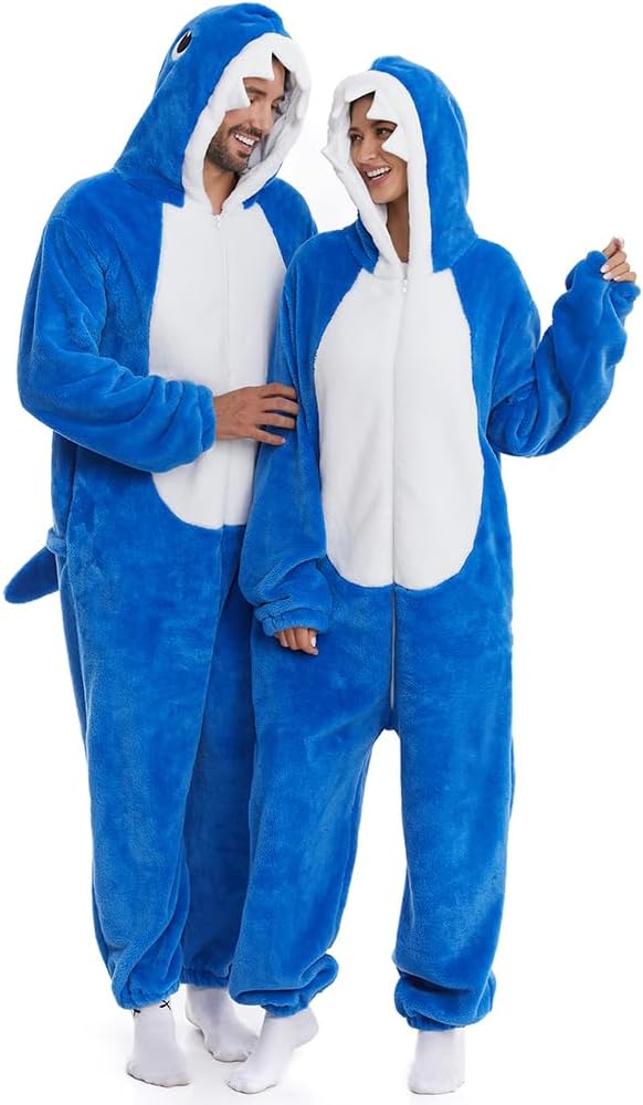 HSCTEK Fuzzy Teddy Fleece Adult Onesies Pajamas - Teen Long Sleeve Zip Up Hooded Blanket Sleep - One Piece Costume