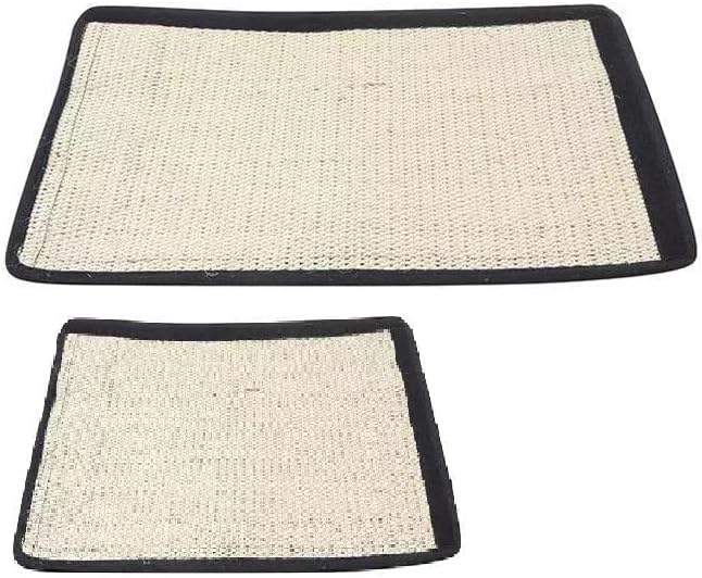 Cat Scratcher Mat Natural Sisal 2 Pack Cat Scratch Mats Sisal Thin Scratcher Mat with Velcro Protecting Furniture Sofa Chair Desk Legs 16X12 and 12X6 in