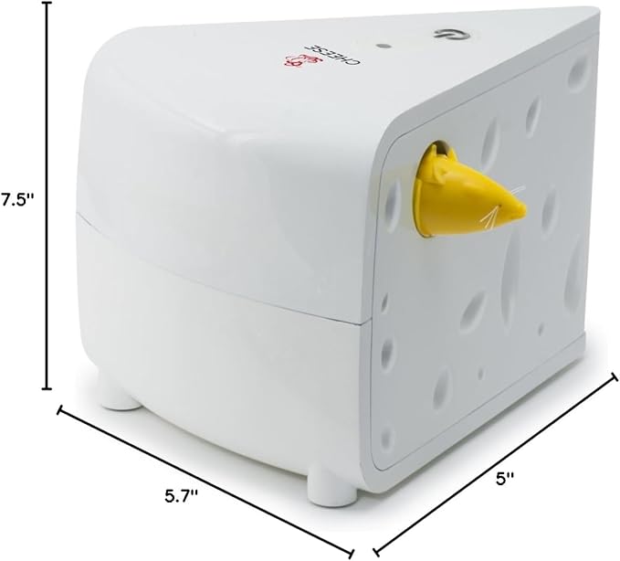 PetSafe Cheese - Interactive, Electronic Cat Toy - Peek-A-Boo Mouse Hunt Game - Hide and Seek for Bored and Anxious Cats - Kitten Teaser Toy - Automated Cat Toy for Cat Enrichment and Exercise