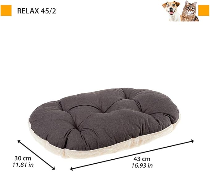 Ferplast Cat Bed, Dog Bed Washable Pet Mat Cushion in Cotton with Soft Padding, 43 x 30 cm. Brown