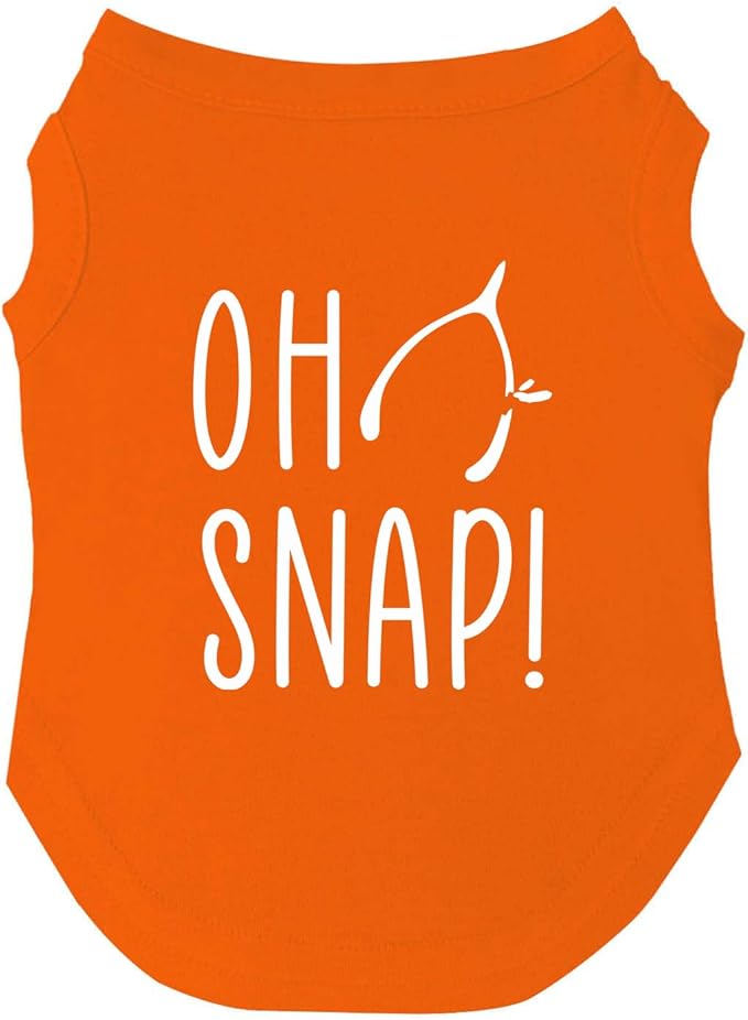 Oh, Snap! Dog Tee Shirt | Sleeveless Breeds | Wishbone | Funny Thanksgiving | Fall | Turkey Day |Orange, 5X-Large 345