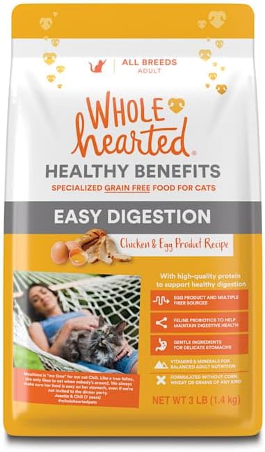 WholeHearted Healthy Digestion Chicken and Egg Product Recipe Dry Cat Food 3 lbs.