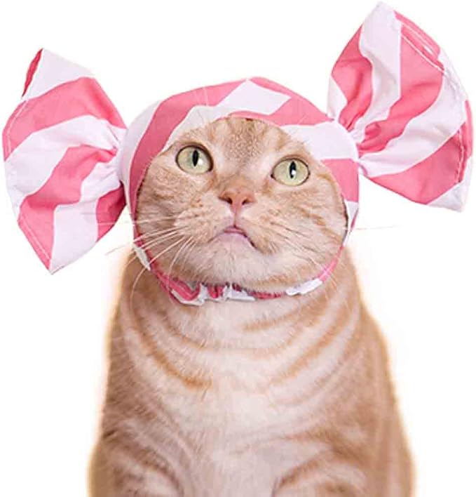 Kitan Club Cat Cap - Pet Hat Blind Box Includes 1 of 6 Cute Styles - Soft, Comfortable - Authentic Japanese Kawaii Design - Animal-Safe Materials, Premium Quality (Candy)