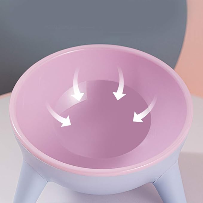 Peiiwdc Pet Feeder Bowl, Raised Tilted Elevated Bowl Pet Cats Dogs Food Water Dish Backflow Prevention Feeding Dispenser, Green