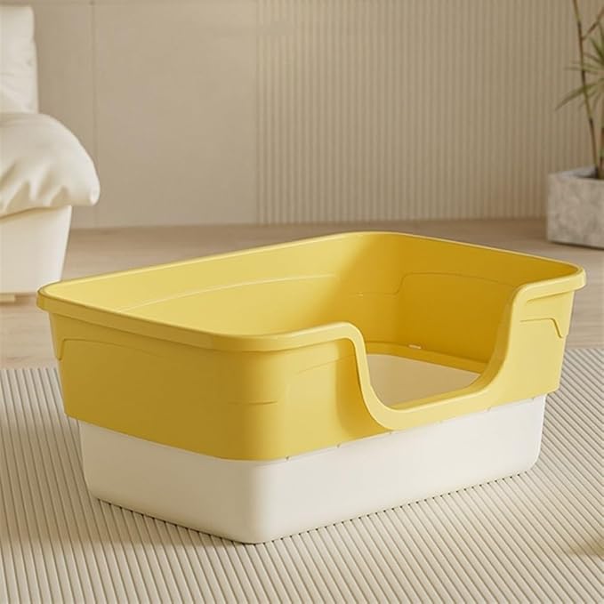Pet Supplies, Open Top Cat Litter Box with Removable Design, Thickened Anti Splash & Easy Clean(Pink)