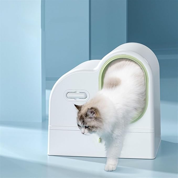 Pet Supplies, Enclosed Cat Litter Box with Drawer, Splash Proof Large Space Pan(Gray)