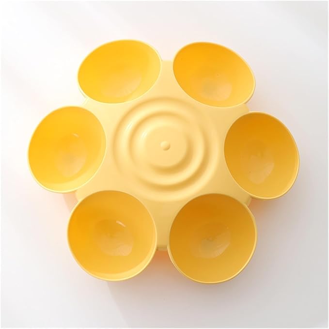 1pcs Flower Shape Multi-Functional Pet Feeding Bowl Food Basin(Yellow)