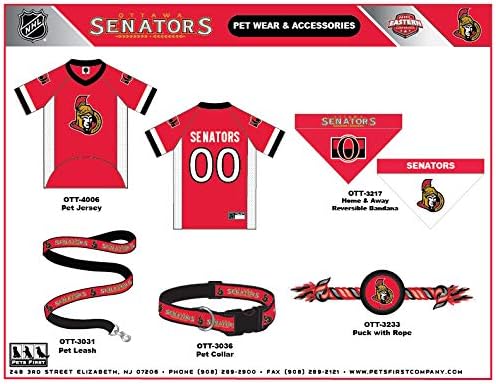 NHL Ottowa Senators Jersey for Dogs & Cats, Large. - Let Your Pet be a Real NHL Fan!