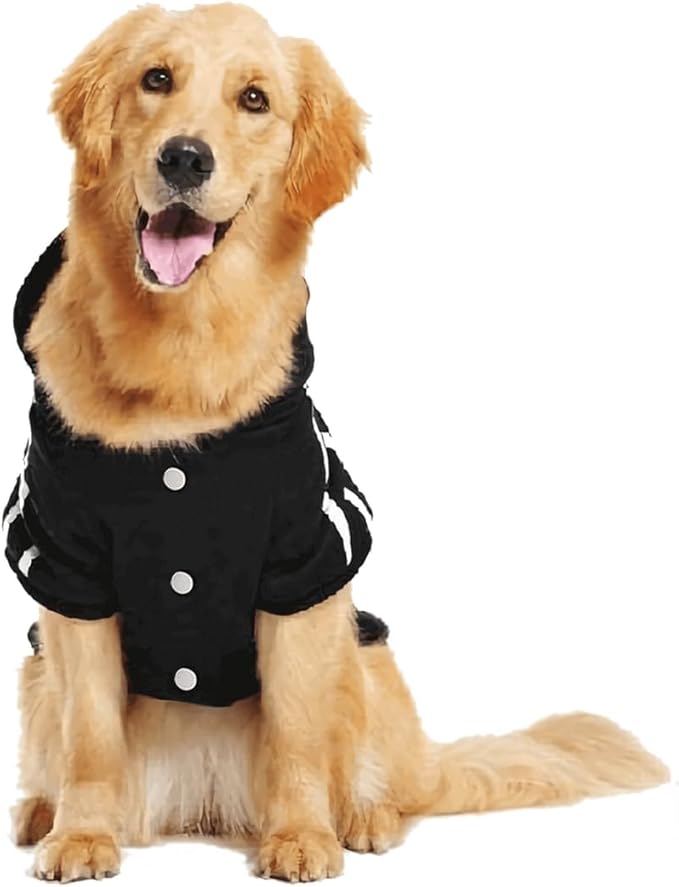 Weowin Pet Outfit - Cute Dog Hoodie Tracksuit Sweater Winter Clothes Pajamas Jumpsuit 4-Legs Black for Puppy Small Medium Large Dogs Girl or Boy (4X-Large)