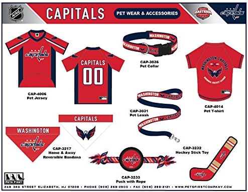 Pets First NHL Pet Jersey - Washington Capitals Dog Jersey, XX-Large. A Premium Big Jersey for Dogs & Cats to Look just Like The Real Hockey Player, Red, XX-Large Pet Jersey Licensed by The NHL