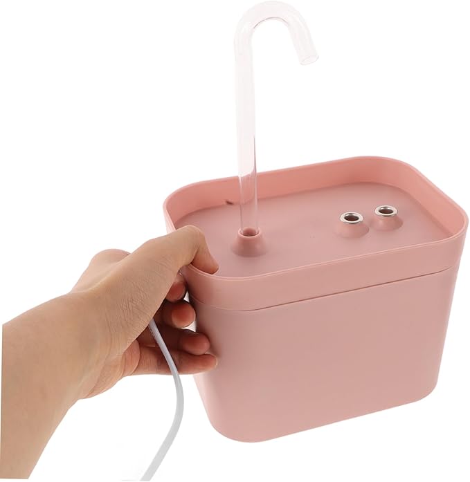BESTonZON Automatic Cat Water Fountain Dispenser Pink USB Electric Feeder with Flower Shape Outlet Lightweight and Portable Pet Drinking Fountain for Cats and Dogs Easy to