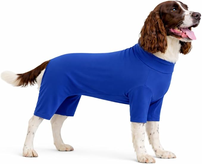 Lovelonglong Dog Full Bodysuit – Stretchy Yoga Fabric 4-Leg Dog Pajamas, Breathable & Lightweight Dog Onesie for Indoor & Outdoor, Shedding Control & Travel Wear