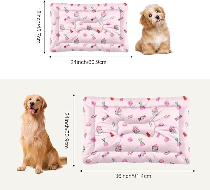Christmas Sweets and Candy Pink Pet Bed Pad Non Slip Bottom Soft Dog Bed Cat Calming Pet Friendly Furniture Multi Scenario Multi Model Dog Pad Gift Printed Camping 24× 18 Inch