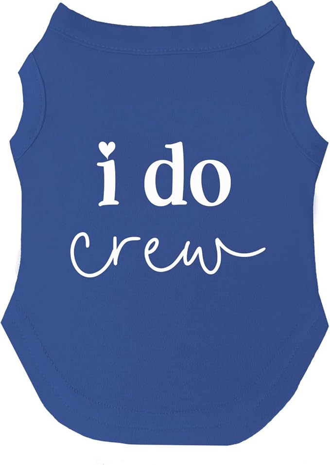 I Do Crew Dog Tee Shirt | Sleeveless | Wedding Photo Prop | Bridal Shower | Engagement Announcement (Royal Blue, 3X-Large 382)