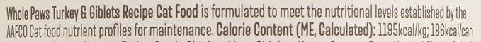 Whole Paws, Grain-Free Wet Cat Food, Turkey & Giblets Loaf Recipe, 5.5 Ounce