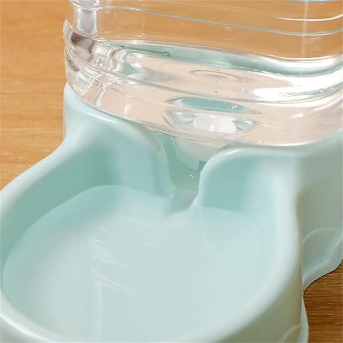 Pet Feeding Bowl and Water Dispenser with Refillable Storage Container Self-Dispensing 1 Gallon Large Capacity Cat Feeder, 3.8 Liters Capacity Dog Rabbit Waterer (Pink, for Water)