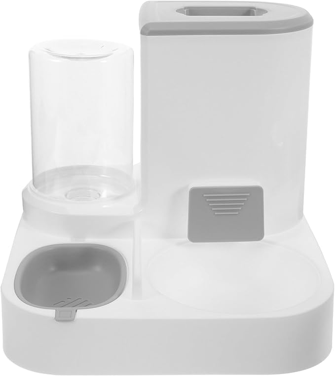 Automatic Pet Water and Food Feeder 5l Large Capacity Dry and Wet Separation Dog Cat Water Dispenser Gray for Indoor Use