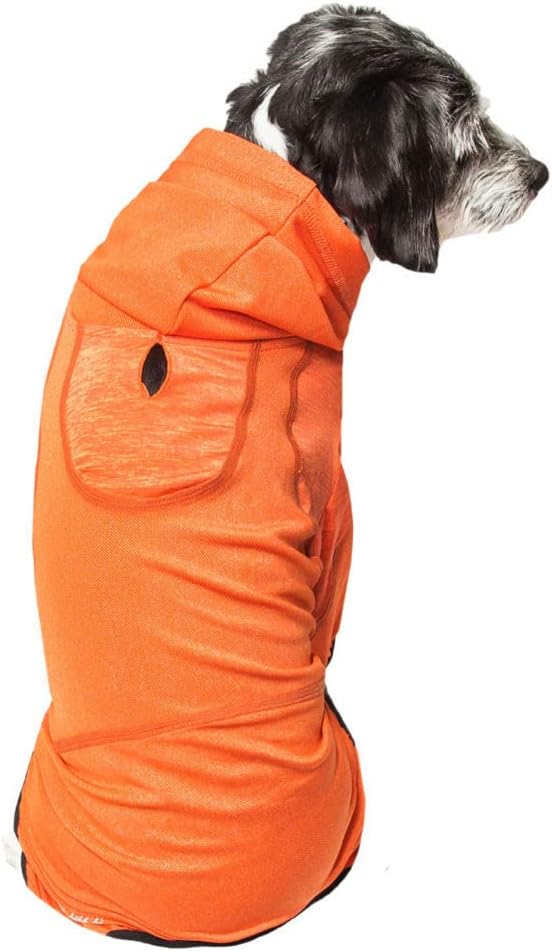 Pet Life ® Active Pawsterity Mediumweight 4-Way-Stretch and Quick Dry Yoga Fitness Year-Round Hooded Tracksuit Dog Sweater