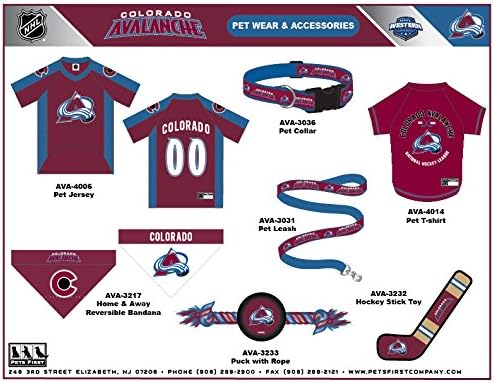 NHL Colorado Avalanche Jersey for Dogs & Cats, Medium. - Let Your Pet Be A Real NHL Fan!