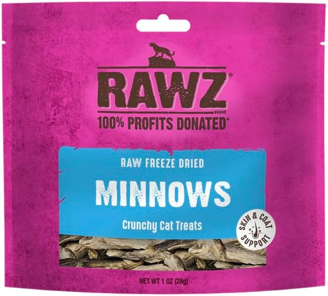 Rawz Raw Freeze Dried Minnows Crunchy Cat Treats - 1 Ounce Bag