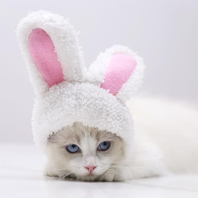 Halloween Cat Hat Bunny Rabbit Hat with Ears for Cats & Small Dogs,Easter Pet Accessory Headwear