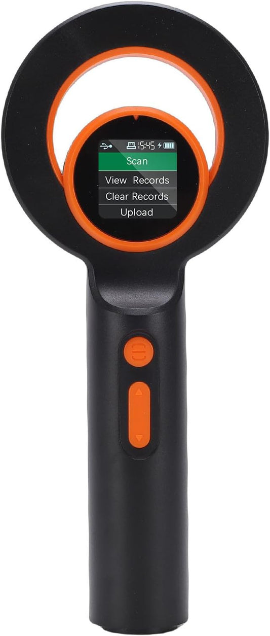 Asixxsix Pet Microchip Scanner, 2.4GHz Wireless BT USB Connection 240 Tag Records Storage 1.44 Inch TFT Screen Tag Reader, Animal Chip Id Reader with for Dog Cat Pig Animal