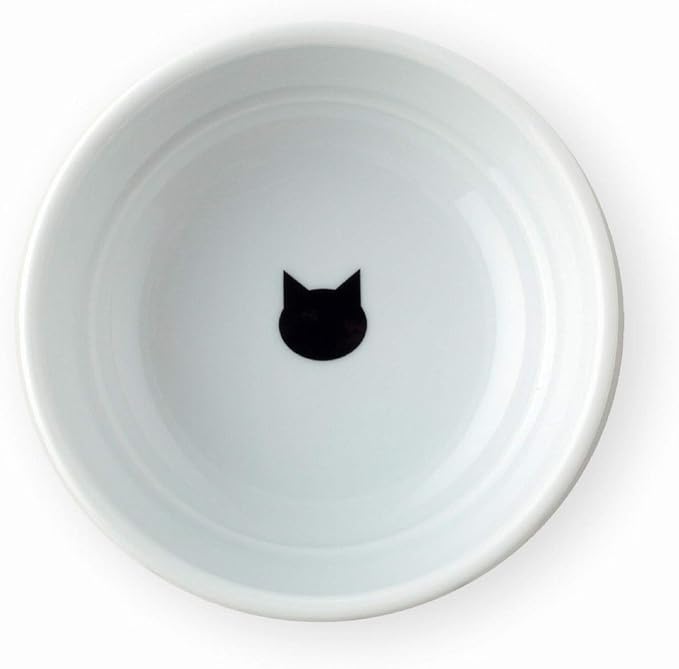 Necoichi Cat Food Bowl & Water Bowl - Shallow Wide Cute Cats Dish - Prevents Neck & Whisker Fatigue - Dishwasher & Microwave Safe - No Spill Ceramic Cat Bowl for Indoor Cats & Kittens (Dots Style)