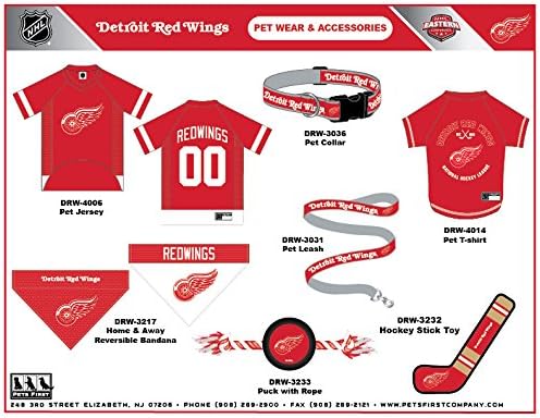 Pets First NHL Dog Jersey - Detroit Red Wings XX-Large. A Premium Big Jersey for Dogs & Cats